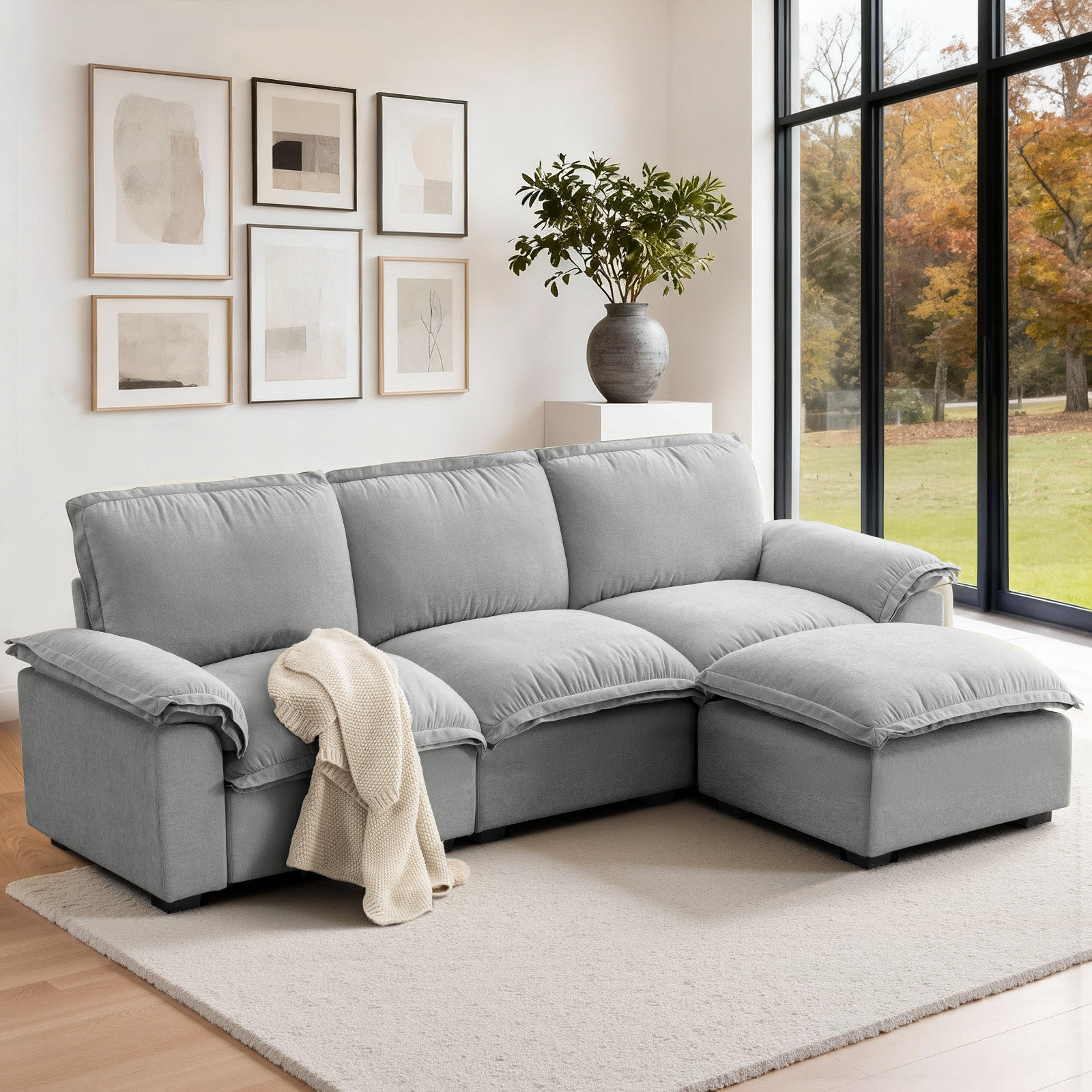Latitude Run® 103" Chenille Upholstered Cloud Sofa Modular Sectional — free download